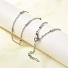 304 Stainless Steel Column Link Chain Necklaces for Women Men NJEW-A058-01P-3