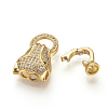 Brass Micro Pave Cubic Zirconia Fold Over Clasps ZIRC-S058-02G-3