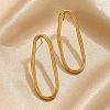 304 Stainless Steel Oval Stud Earrings for Women SA-CBA21A8-03G-1