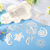 16Pcs 16 Styles 201 Stainless Steel Etched Metal Embellishments Connector Charms STAS-TA0003-39-5