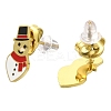 Ion Plating(IP) 304 Stainless Steel Enamel Stud Earrings EJEW-I316-04G-06-2