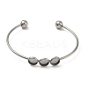 304 Stainless Steel Open Cuff Bangle Makings STAS-K320-01A-P-1
