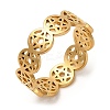 Hollow Out Star 304 Stainless Steel Finger Rings for Women RJEW-G353-04G-2