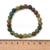 8MM Natural Indian Agate Round Beaded Stretch Bracelets for Women GG-CBA3F02-08-5
