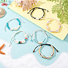6Pcs 6 Styles Natural Turquoise & Cowrie Shell Braided Beads Bracelets Sets BJEW-GA0001-17-4