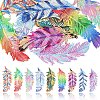 9Pcs 9 Colors Ion Plating(IP) 201 Stainless Steel Filigree Pendants STAS-YW0002-55-1