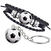 CutHollow Glass Football Jewelry Set SJEW-CL0001-01-1