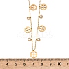 Saint Patrick's Day 304 Stainless Steel Crystal Rhinestone Flat Round and Clover Tassel Bib Necklaces for Women NJEW-A064-01G-5