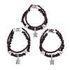 Natural Garnet Chip Beads Multi-strand Bracelet BJEW-JB07052-03-1