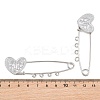 Heart Face 304 Stainless Steel Safety Pins Brooch Findings SA-CBA098D-15B-P04-3