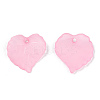 Transparent Frosted Acrylic Leaf Charms FACR-ZX003-01A-2