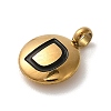 304 Stainless Steel Black Enamel Charms STAS-R009-01G-D-2