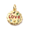 Rack Plating Brass Micro Pave Cubic Zirconia Pendants KK-M230-36G-2