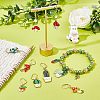 12Pcs 12 Style Cactus & Leaf & Mushroom Alloy Enamel Locking Stitch Markers HJEW-PH01501-5