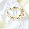 Brass Micro Pave Cubic Zirconia Open Cuff Rings for Women RJEW-F179-03G-4