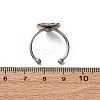 304 Stainless Steel Open Cuff Ring Components STAS-S134-01P-D02-3