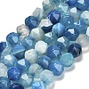Dyed Natural Banded Agate Beads Strands G-G203-08B-2
