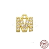 Real 18K Gold Plated 925 Sterling Silver Micro Pave Clear Cubic Zirconia Charms STER-P054-10G-M-1