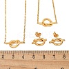 Knot 304 Stainless Steel Pendant Necklaces & Bracelets & Stud Earrings Sets for Women SJEW-C004-16G-3