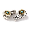 Rack Plating Tibetan Style Alloy 3 Hole Guru Beads PALLOY-F313-04AS-2