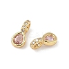 Brass Micro Pave Cubic Zirconia Charms KK-Q039-04C-G-2