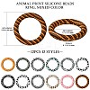 12Pcs 12 Styles Animal Print Silicone Beads SIL-CJ0001-33-2