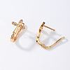 Elegant Brass Clear Cubic Zirconia Cross Hoop Earrings AK0383-4
