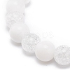 Natural Gemstone & Synthetic Crackle Quartz Round Beaded Stretch Bracelet for Women BJEW-JB08528-5