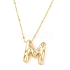 Brass Micro Pave Clear Cubic Zirconia Pendant Necklaces NJEW-Z038-01G-M-2