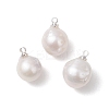 Natural Baroque Pearl Keshi Pearl Pendants PALLOY-JF04824-1