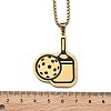 201 Stainless Steel Pickleball Paddle Pendant Box Chain Necklaces for Women Men NJEW-H050-02G-5
