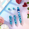 2Pcs Polymer Clay Rhinestones Ball-Point Pen OFST-TA0001-03F-6