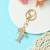 Golden Alloy Rhinestone Keychain KEYC-YW00105-20-1