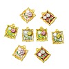 8Pcs 4 Colors Golden Alloy Resin Pendants FIND-CJ0004-91-8