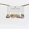 5 Pairs Halloween Skull Alloy Enamel Dangle Earrings FS-WGBF0DA-01-1