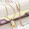 Shell Pearl Polygon Pendant Necklaces NJEW-K255-11G-2