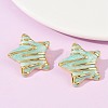 304 Stainless Steel Enamel Star Stud Earrings STAS-D368-04G-5