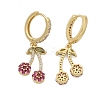 Brass Cubic Zirconia Hoop Earrings EJEW-R016-16G-2