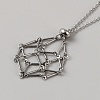 304 Stainless Steel Braided Adjusting Chain Macrame Pouch Empty Stone Holder for Pendant Necklaces Making NJEW-WH0025-01B-P-2