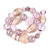 Handmade Foil Glass with Gold Sand Lampwork Beads Strands FOIL-Q002-08F-2