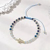 Dyed Natural Malaysia Jade Rondelle Beaded Braided Bead Bracelets BJEW-JB13395-02-1