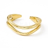 Ion Plating(IP) 304 Stainless Steel Cuff Ring for Women RJEW-C060-37G-2