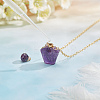15 Piece DIY Natural Amethyst Perfume Bottle Pendant Necklaces Making Kits DIY-SC0014-86B-4