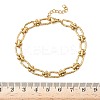 Ion Plating(IP) 304 Stainless Steel Textured Oval Link Chain Bracelets for Women BJEW-B092-08G-02-5