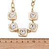 304 Stainless Steel Rhinestone Star Pendant Necklaces for Women NJEW-T021-03G-3