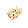 Brass Micro Pave Cubic Zirconia Charms X-KK-F916-15G-2