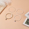 4Pcs 4 Style Natural White Jade & Glass Beaded Stretch Bracelets Set BJEW-JB09227-2