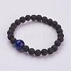 Natural Lava Rock Beaded Stretch Bracelets BJEW-JB02906-2