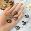 Natural Rhodonite Heart Palm Stone G-YW0001-54-4