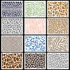 12 Sheets PET Drawing Painting Stencils Templates DIY-WH0430-339-1